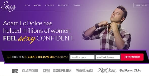 Screenshot of SexyConfidence.com Screenshot of SexyConfidence.com