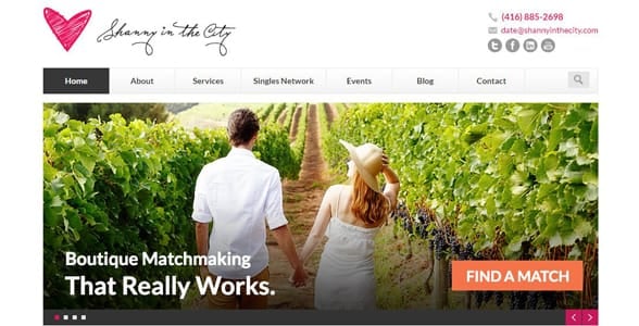 Screenshot of Shanny in the City's homepage