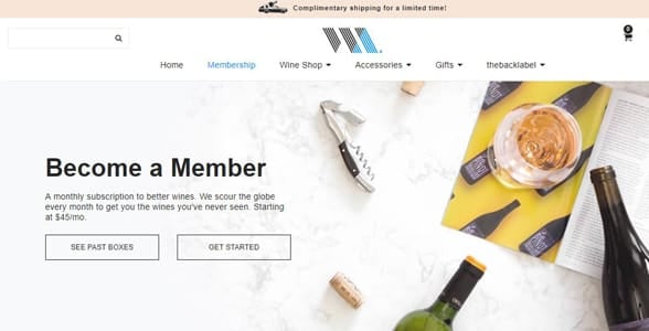 Screenshot of Wine Awesomeness' website
