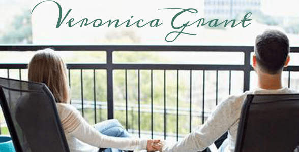 Photo of a couple holding hands and the Veronica Grant logo