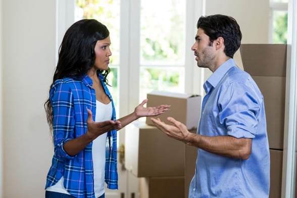 Photo of a couple arguing