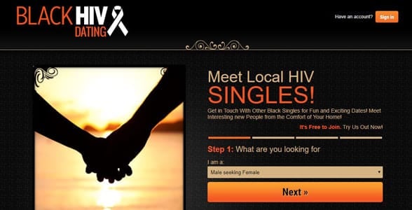Screenshot of BlackHIVDating
