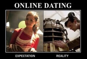 Screenshot of an online dating meme about Doctor Who