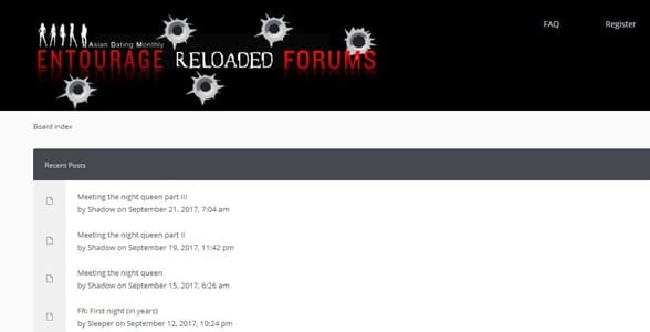 Screenshot of the Entourage Forums