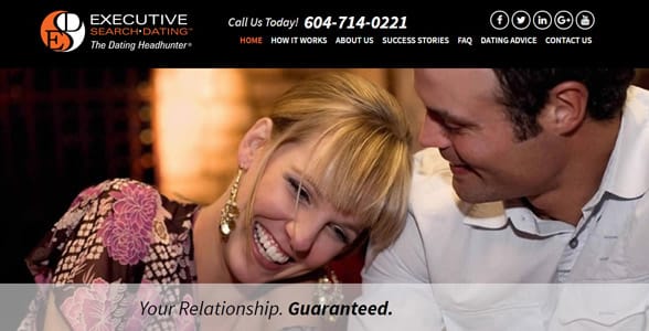 Screenshot of Executive Search Dating's homepage Screenshot of Executive Search Dating's homepage