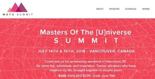 Screenshot of the Masters of the Universe website Screenshot of the Masters of the Universe website
