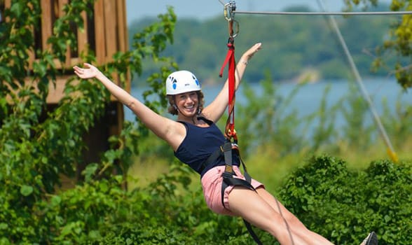 Photo of the zipline at Lake Overholser