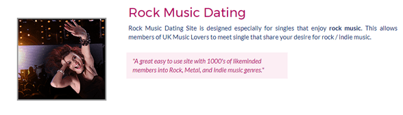 Screenshot of UK Music Lovers rock site Screenshot of UK Music Lovers rock site