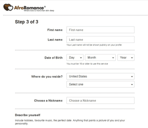 Photo of the AfroRomance registration process Photo of the AfroRomance registration process