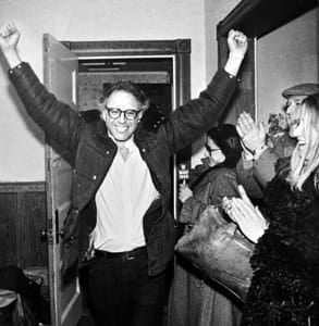 Photo of Bernie Sanders when he was elected mayor of Burlington