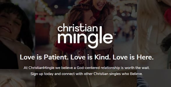 Screenshot of Christian Mingle's homepage