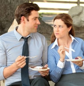 Photo of Jim and Pam from The Office