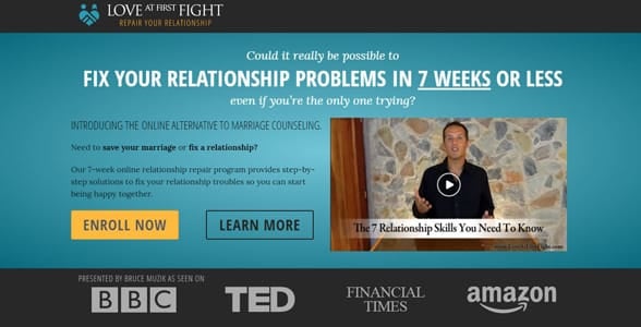 Screenshot of the Love at First Fight site