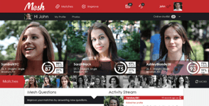 Screenshot of Mesh's homepage