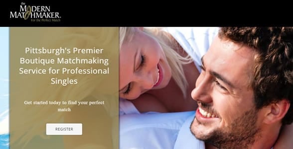 Screenshot of the Modern Matchmaker's homepage
