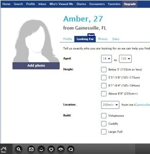 Screenshot of OverweightDate.com's homepage