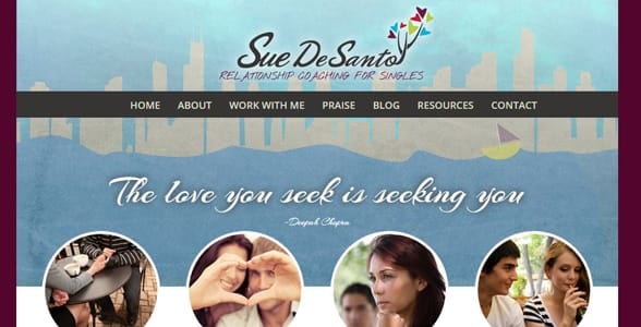 Screenshot of Sue DeSanto's homepage