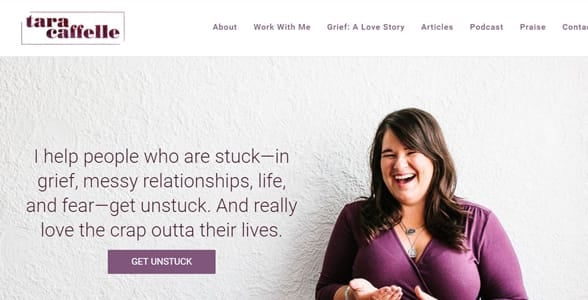 Screenshot of Tara Caffelle's website Screenshot of Tara Caffelle's website