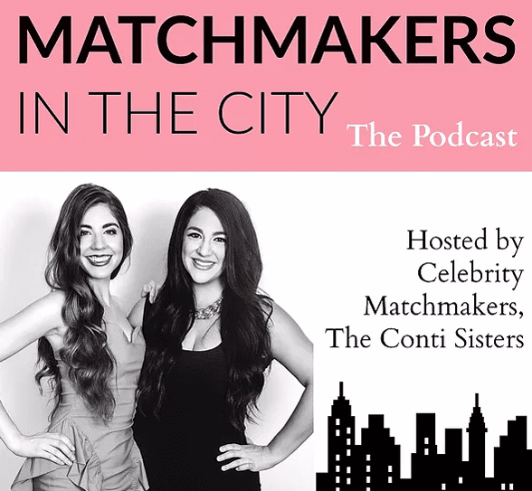 Photo of the Matchmakers in the City podcast logo and Alessandra and Cristina Conti