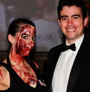 Photo of Abel Horwitz, Founder of Serial Killer Speed Dating, and an actress