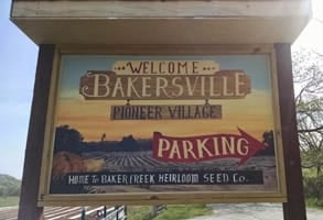 Photo of Bakersville's welcome sign