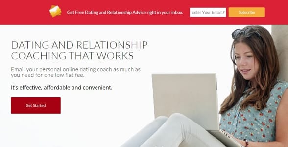 Screenshot of DatingCoachSOS' homepage