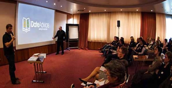 Photo of iDate Advice team members giving a lecture