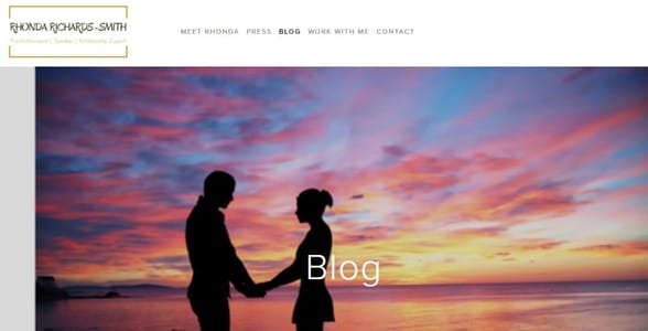 Screenshot of Rhonda's blog Screenshot of Rhonda's blog