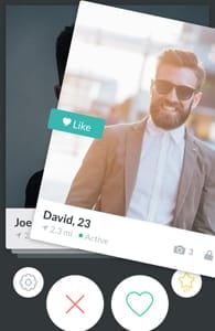 Screenshot of swiping on Surge