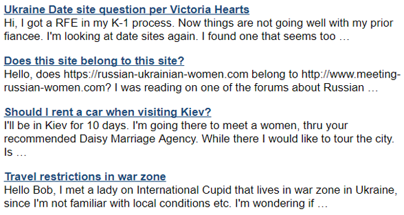 Screenshot of Meeting Russian Women reader questions