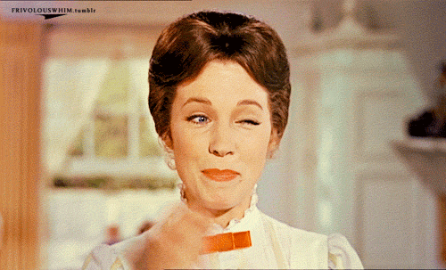 GIF of Mary Poppins snapping her finger