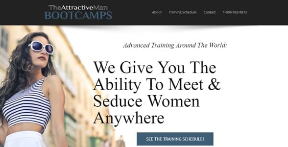 Screenshot of The Attractive Man's website Screenshot of The Attractive Man's website