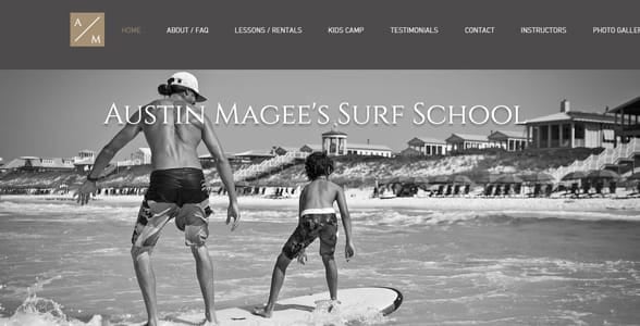 Screenshot of Austin McGee's homepage