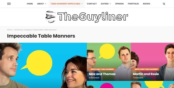 Screenshot of the Impeccable Table Manners section