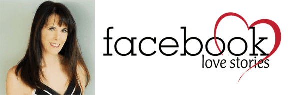 Julie Spira's headshot and the Facebook Love Stories logo Julie Spira's headshot and the Facebook Love Stories logo