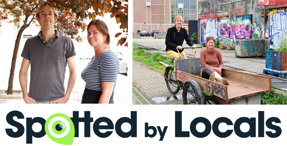 Collage of photos of Bart and Sanne van Poll and the Spotted by Locals logo