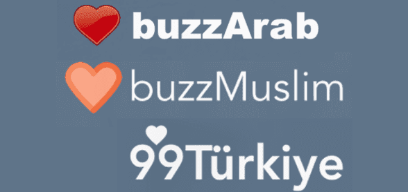 Photo of the buzzArab, buzzMuslim, and 99Turkiye logos