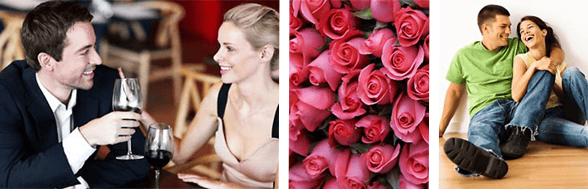 Photo collage of couples on dates Photo collage of couples on dates