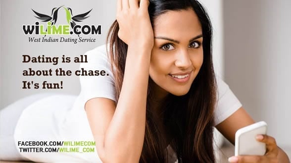 Photo of a woman on her phone and the WiLime logo and slogan