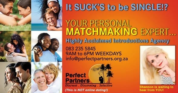 Promotional graphic highlighting matchmaking services at Perfect Partners