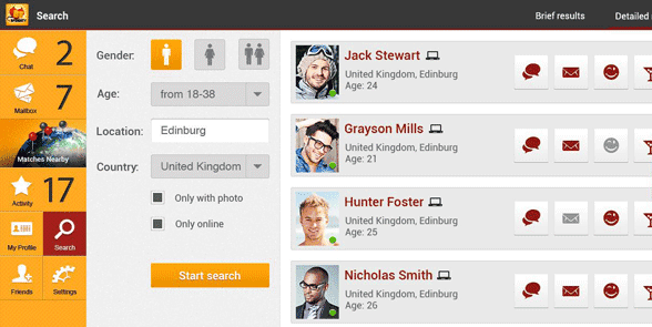 Screenshot of BeNaughty profiles