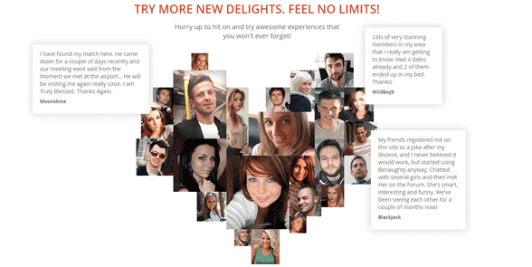 Screenshot of BeNaughty success stories