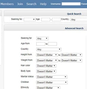 Screenshot of Love Awake's search page