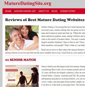 Screenshot of the MatureDatingSite.org homepage