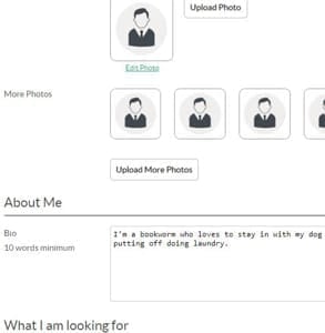 Screenshot of Free.Date's registration page