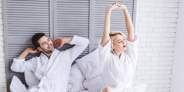 Photo of a couple in bed