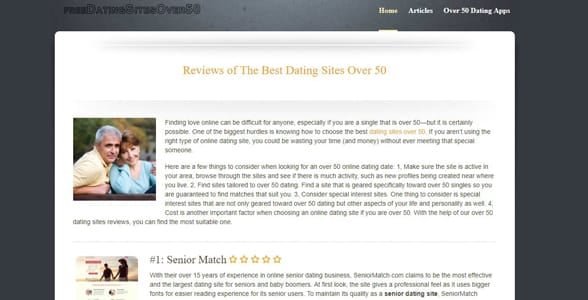 Screenshot of FreeDatingSitesOver50.com
