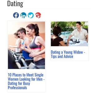 Screenshot of Futurescopes.com's dating articles