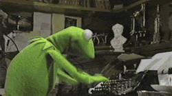 GIF of Kermit typing GIF of Kermit typing
