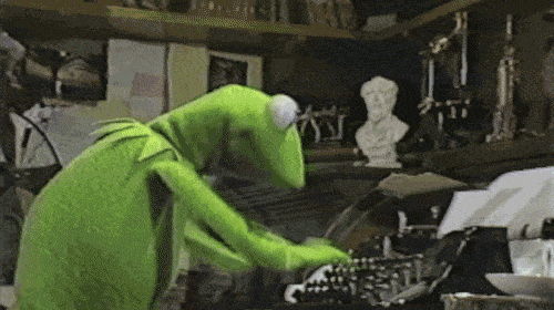 GIF of Kermit typing